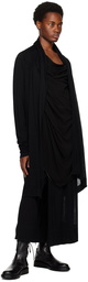 Julius Black Draped Long Sleeve T-Shirt