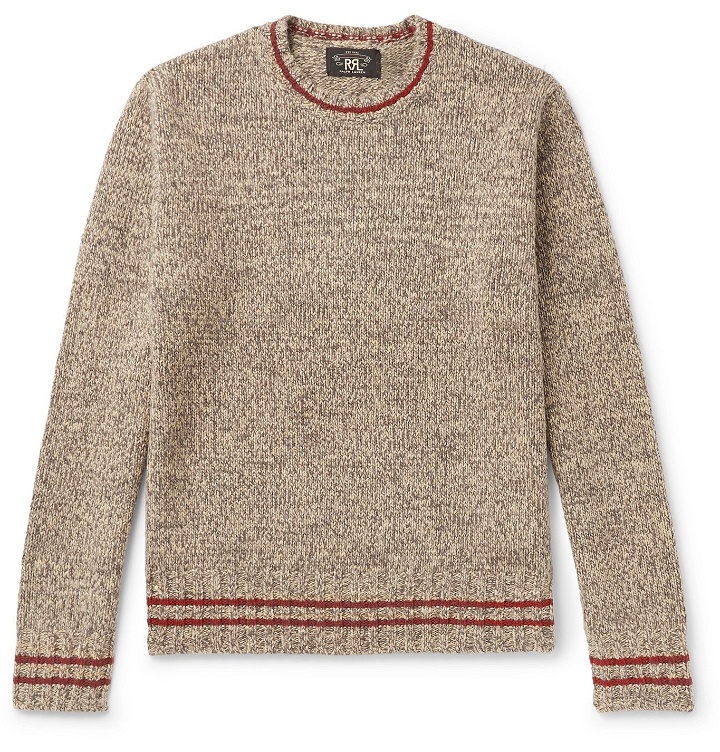 Photo: RRL - Striped Wool and Cotton-Blend Sweater - Neutrals