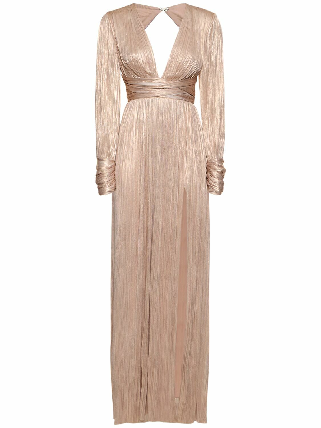 MARIA LUCIA HOHAN Smaranda Foiled Silk Tulle Long Dress Maria Lucia Hohan