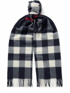 Burberry - Fringed Checked Cashmere Scarf