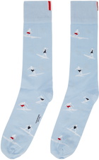 Thom Browne Blue Surfer Half Drop Socks