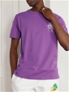 Off-White - Logo-Print Cotton-Jersey T-Shirt - Purple