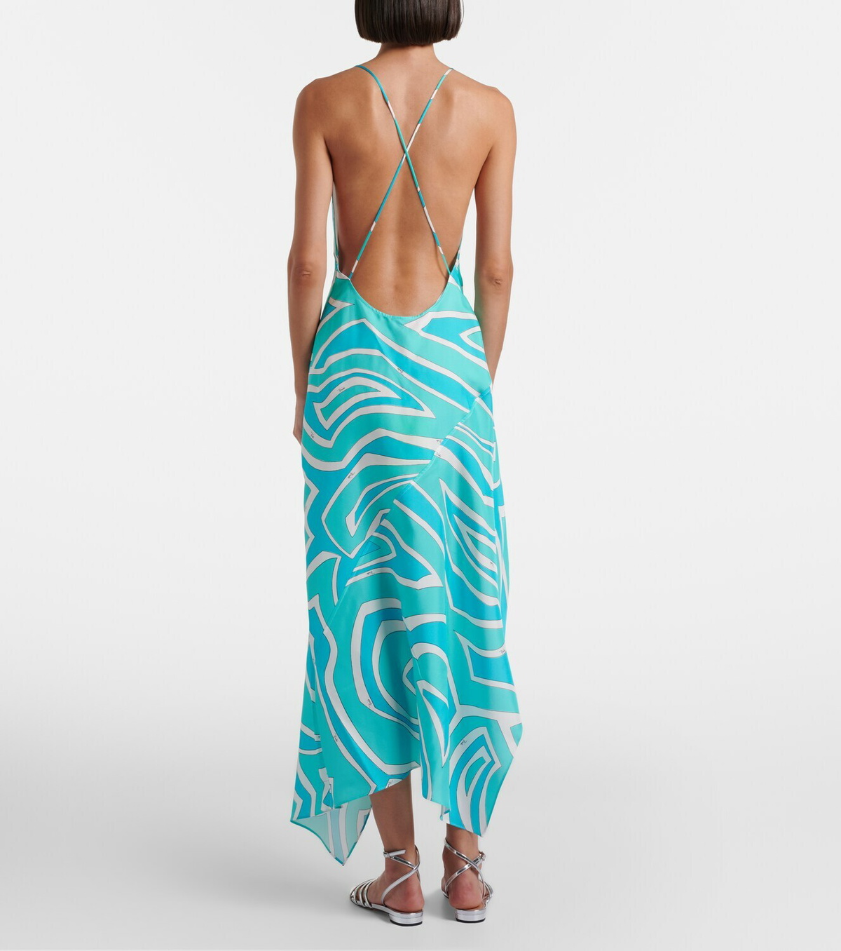 Pucci Labirinto silk satin midi dress