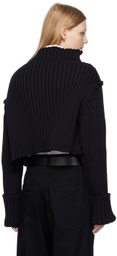 Y's Black Lettuce Edge Cardigan
