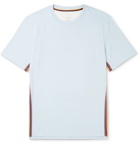 PAUL SMITH - Slim-Fit Striped Webbing-Trimmed Organic Cotton-Jersey T-Shirt - Blue