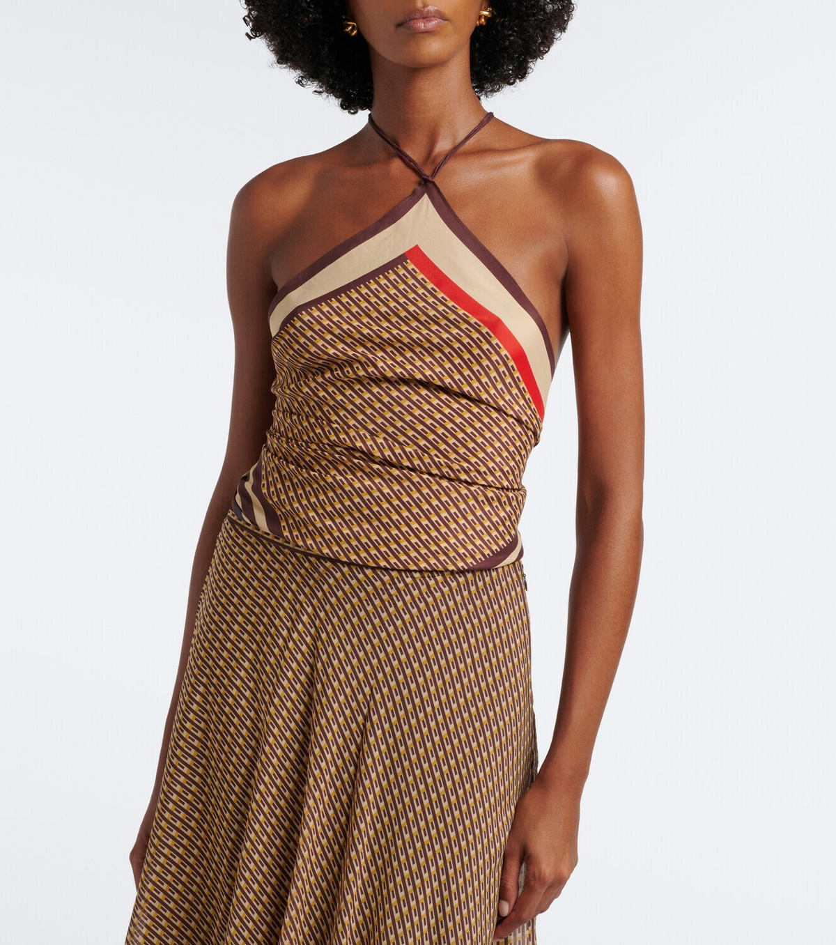 SIR Cooper printed halterneck top