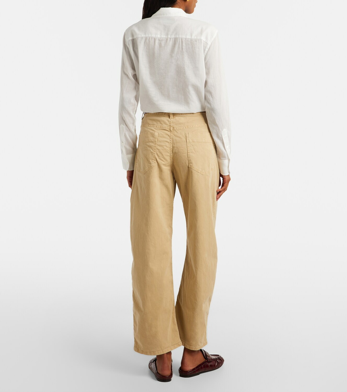 Nili Lotan Tribeca cotton twill barrel-leg pants