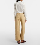 Nili Lotan Tribeca cotton twill barrel-leg pants