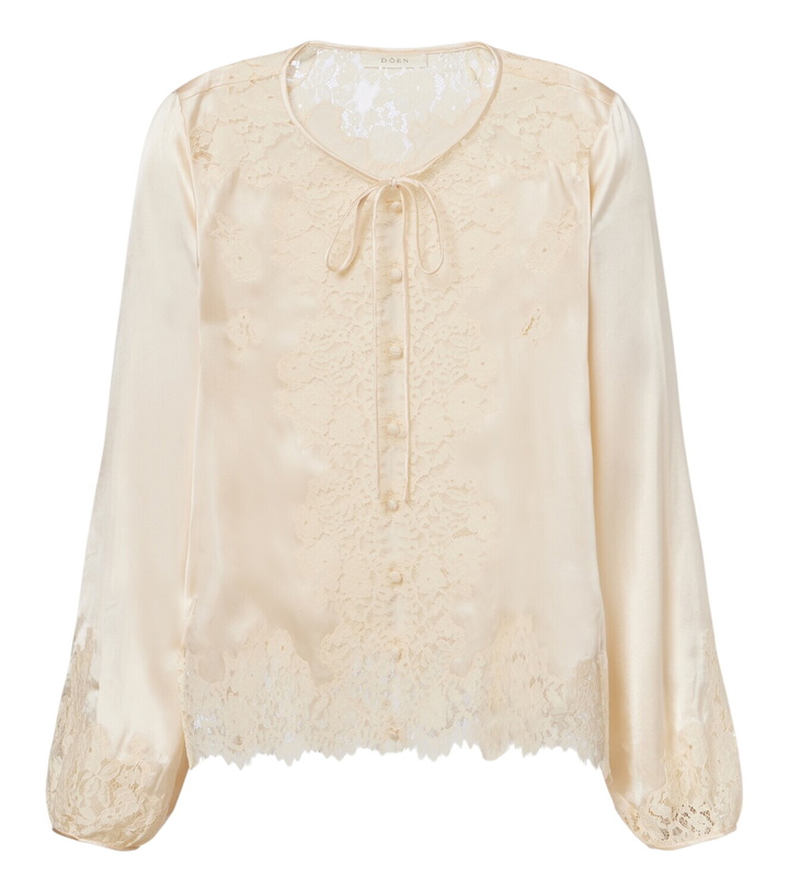 Photo: Dôen Lucine lace-trimmed silk satin blouse