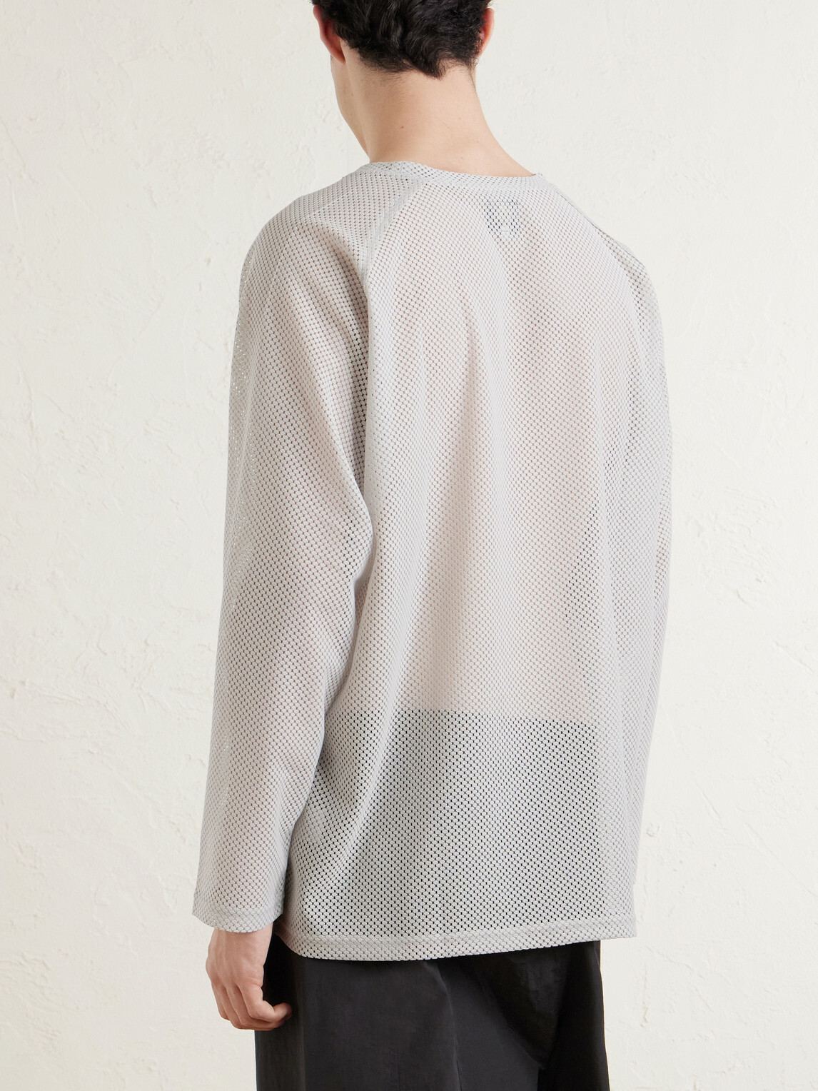 Needles - U-Neck Raschel Lace T-Shirt - Gray