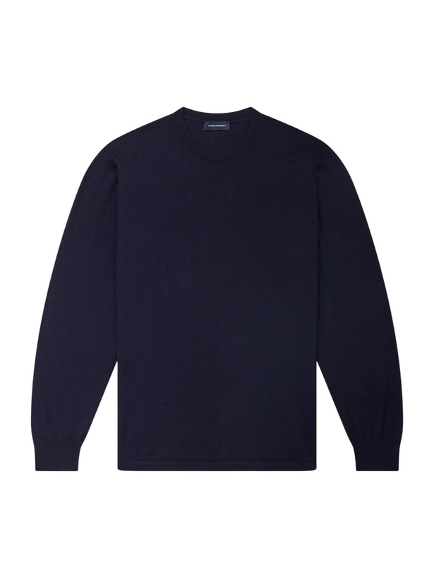 Photo: Thom Sweeney - Cashmere and Silk-Blend Sweater - Blue
