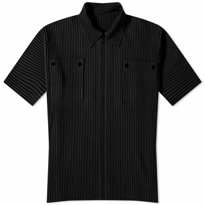 Photo: Homme Plissé Issey Miyake Men's Pleated Patch Pocket Shirt in Black