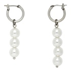 We11done Silver Faux-Pearl Drop Earrings
