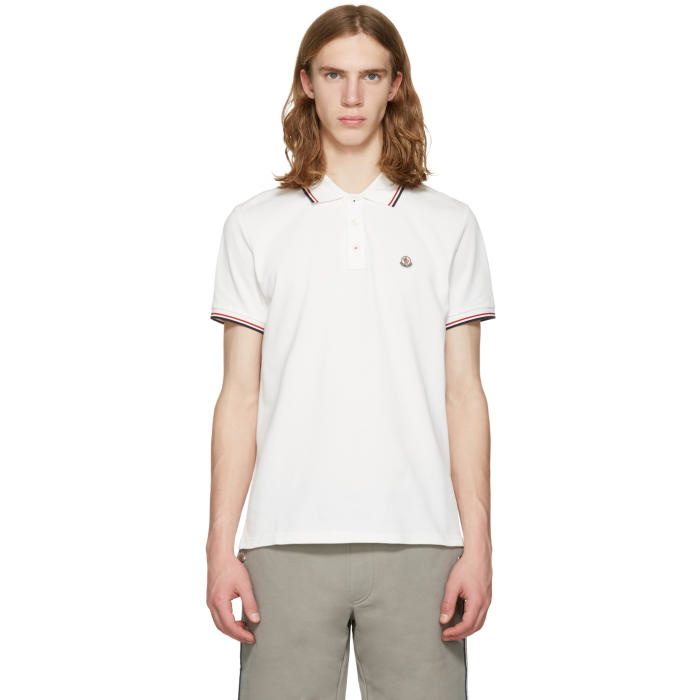 Photo: Moncler White Maglia Polo 