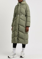 Canada Goose Women's Large Sage Marlow Quilted Shell Parka Coat Hooded Style & Longline Shape