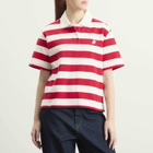 ICECREAM Women's Popsicle Striped Polo Shirt in Red/White