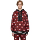 Dolce and Gabbana Red and Black Logo Crown Hoodie