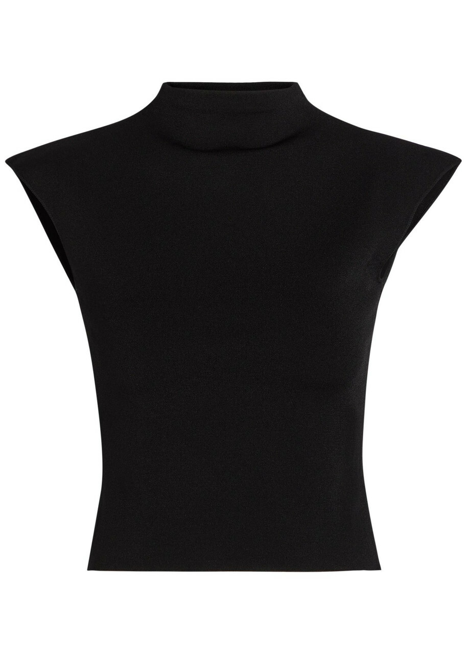 A.W.A.K.E Mode Cap-sleeve Close-knit top Black