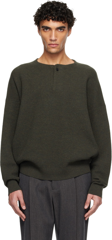Photo: Fear of God Green Henley Sweater