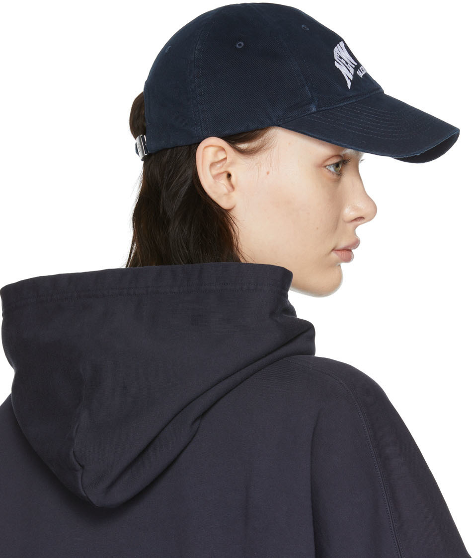 Balenciaga Navy 'New York' Cap Balenciaga
