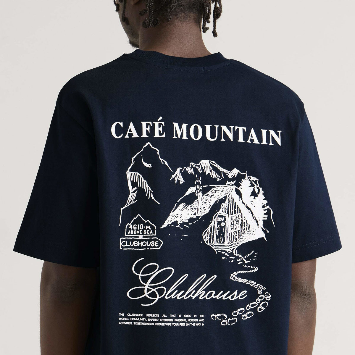 Café Mountain Men's Refuge T-shirt in Navy