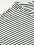 Officine Générale - Striped Linen-Jersey T-Shirt - Green