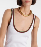 Gucci Ribbed-knit cotton tank top