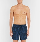 Ermenegildo Zegna - Mid-Length Printed Swim Shorts - Men - Navy
