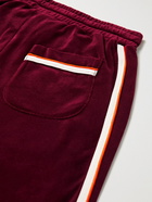 Casablanca - Racing Tapered Striped Velour Track Pants - Burgundy