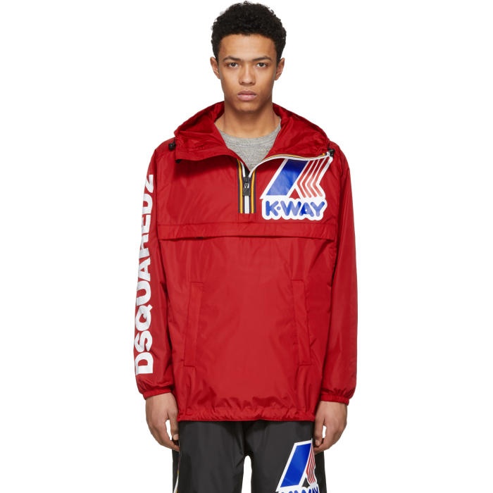 Photo: Dsquared2 Red K-Way Edition Zipped Jacket