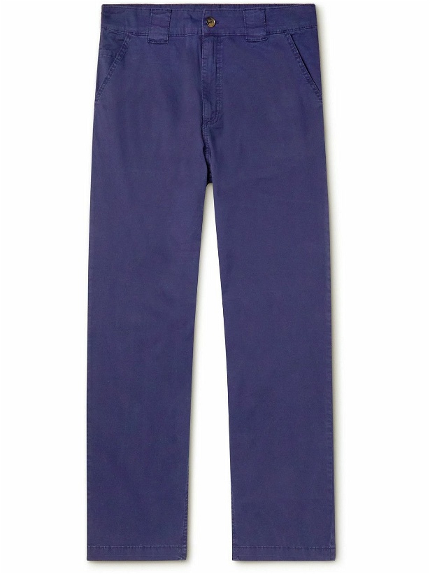Photo: Ninety Percent - Straight-Leg Garment-Dyed Organic Cotton-Blend Twill Chinos - Blue