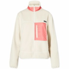 Sporty & Rich Women's Zipped Sherpa Jacket in Cream