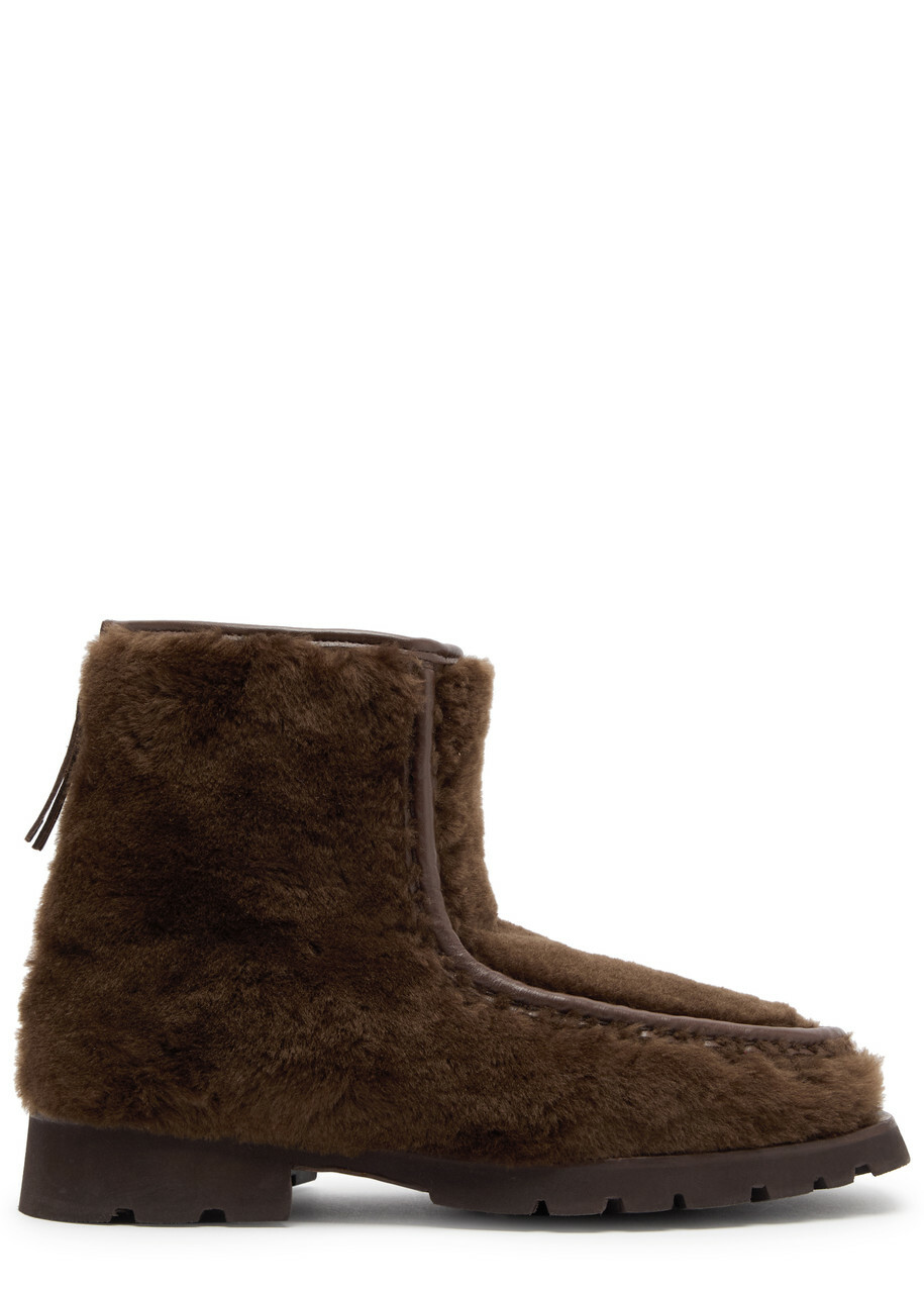 HEREU Brown Armenta Low Zipped Boots HEREU