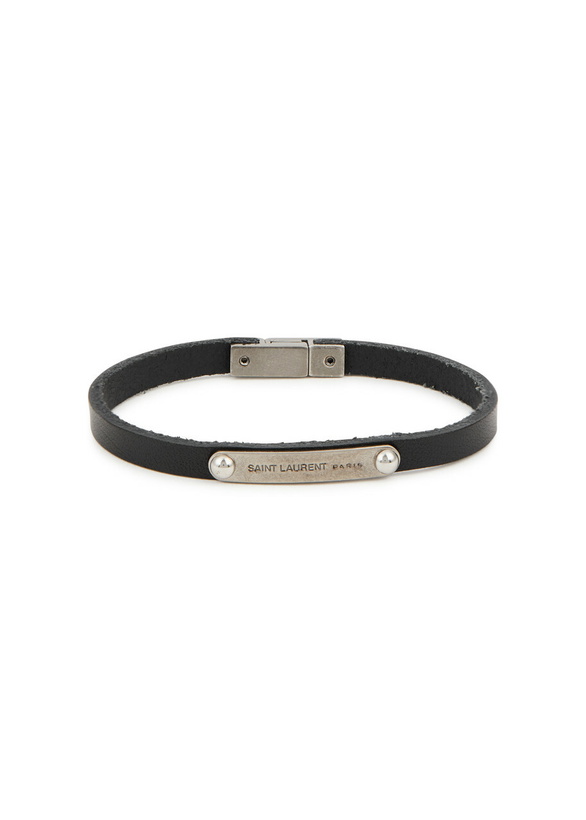 Photo: Saint Laurent Designer-engraved Leather Bracelet