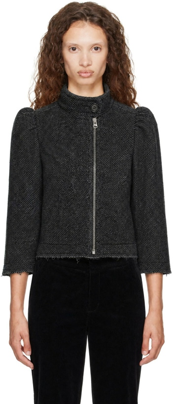 Photo: KNWLS Gray Wool Tweed Zip Jacket