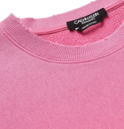 CALVIN KLEIN 205W39NYC - Oversized Distressed Logo-Embroidered Loopback Cotton-Jersey Sweatshirt - Men - Pink