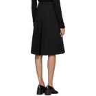 Sara Lanzi Black Wool Pleated Midi Skirt