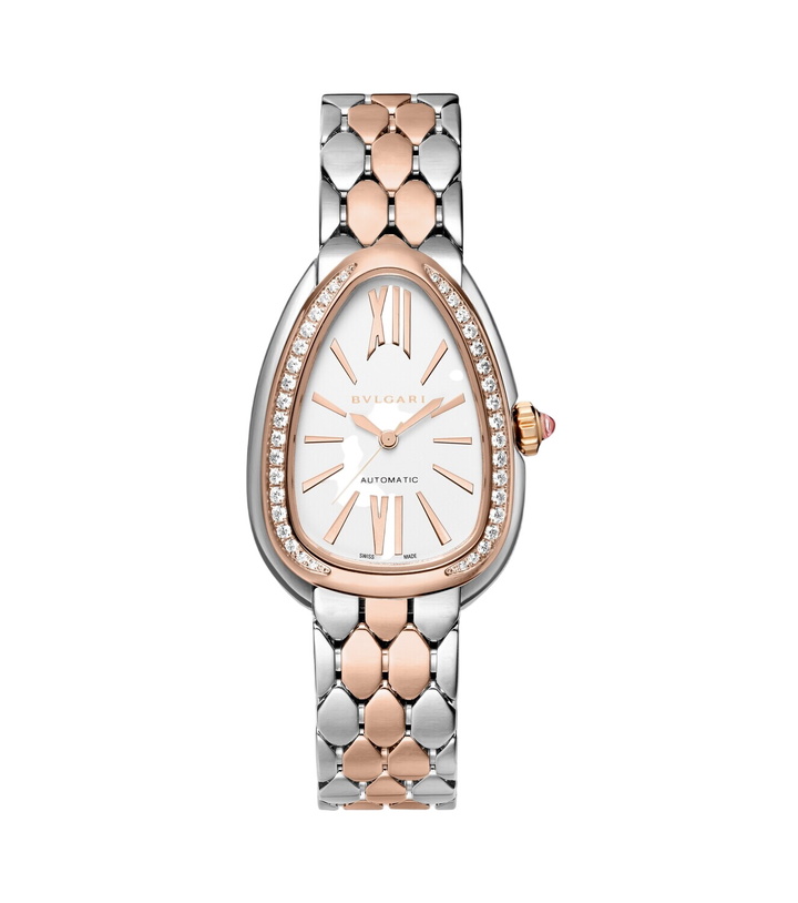 Photo: Bvlgari Serpenti Seduttori 18kt rose gold and steel watch with diamonds