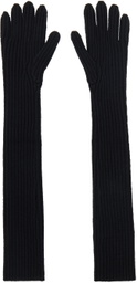 Dries Van Noten Black Long Gloves