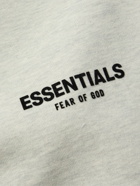 FEAR OF GOD ESSENTIALS - Logo-Flocked Cotton-Blend Jersey Mock-Neck Sweatshirt - Gray