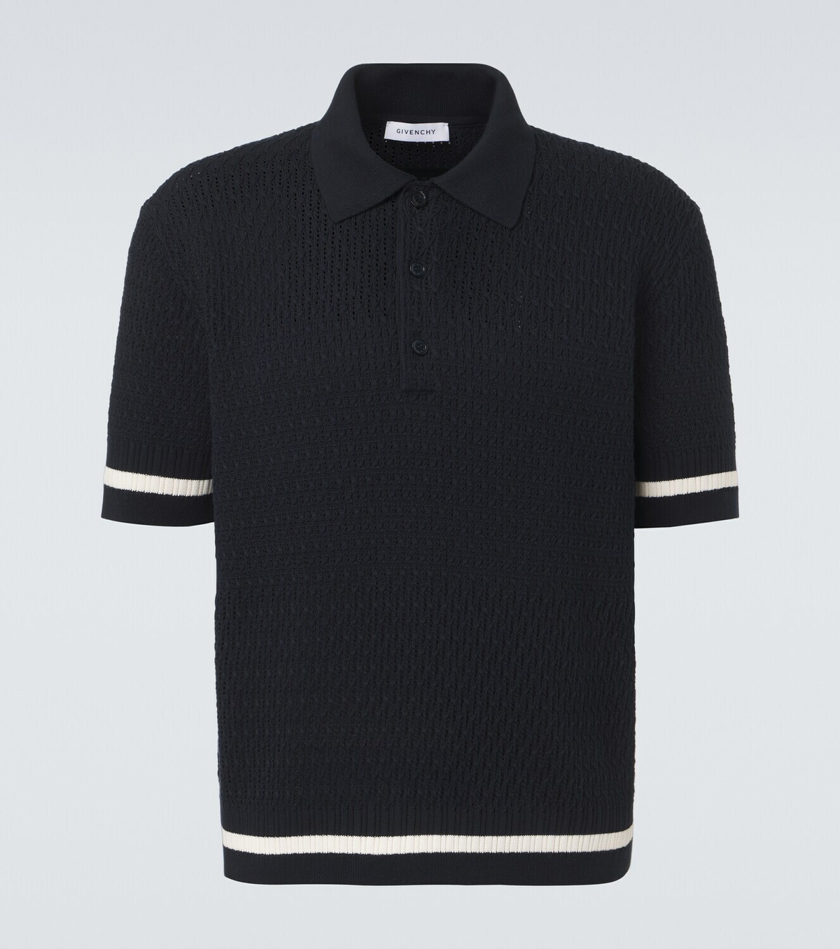 Givenchy Crochet cotton polo shirt