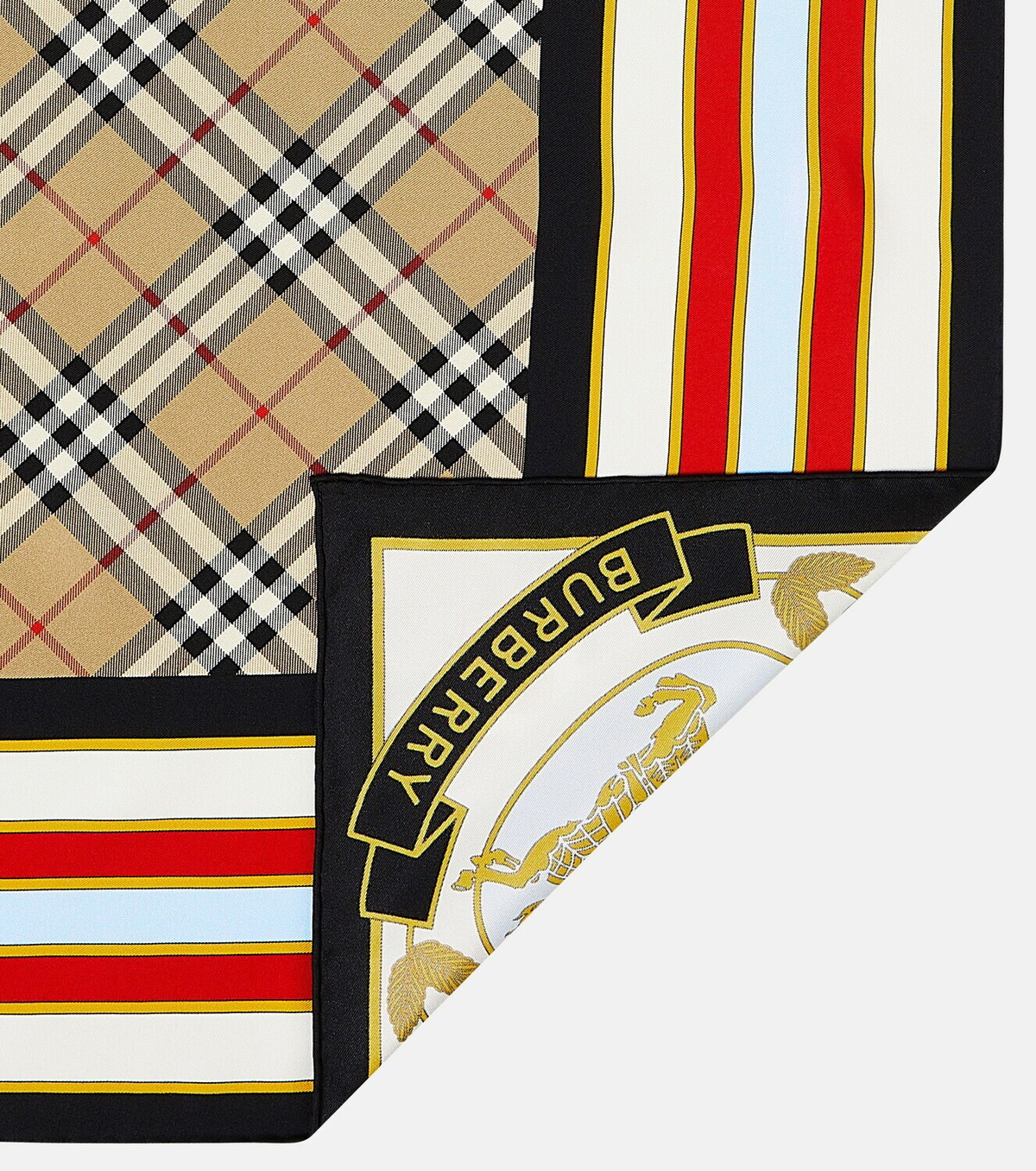 BURBERRY★関税込 Montage プリント スクエアシルクスカーフ Montage Print Silk Scarf in Archive beige | Burberry® Official