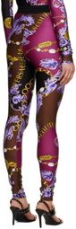 Versace Jeans Couture Purple Chain Couture Leggings