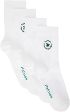 Palmes Two-Pack White Mid Socks