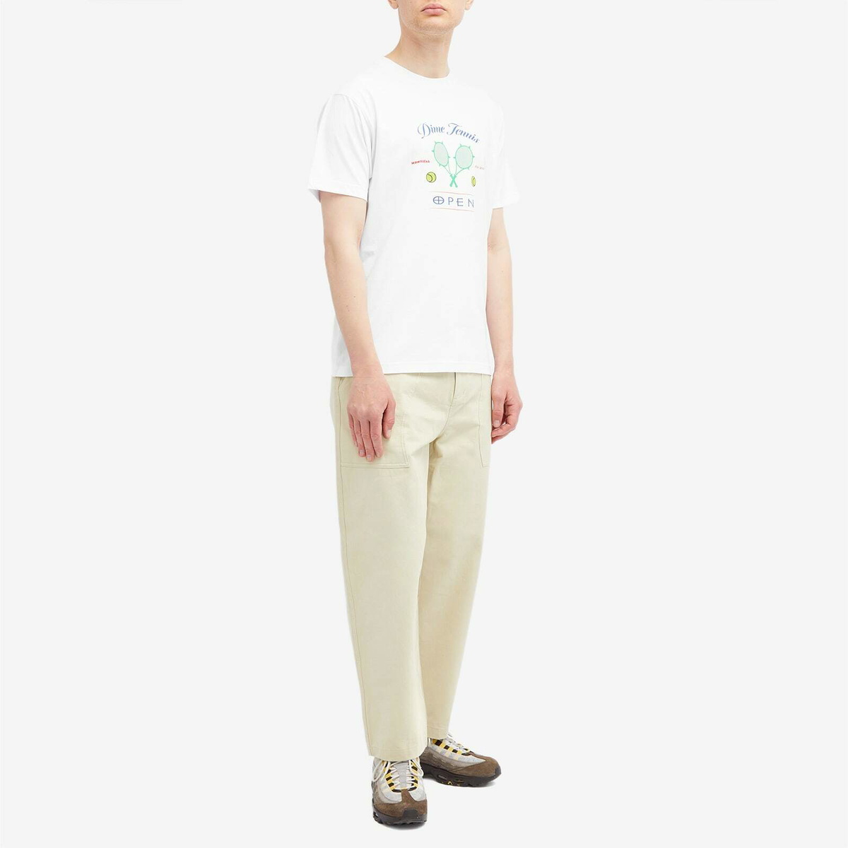Dime Men's Court T-Shirt in White Dime