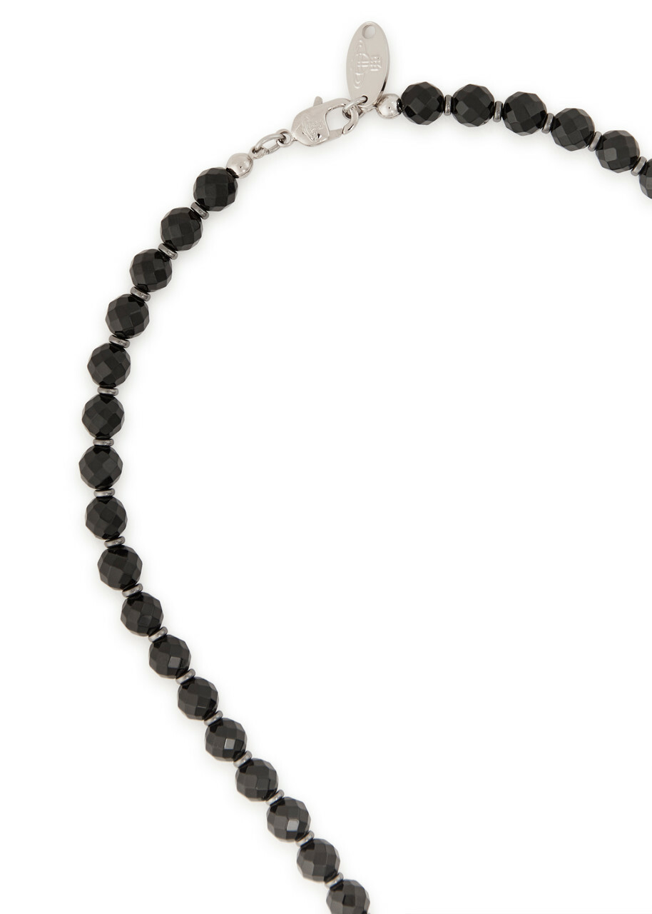 Vivienne Westwood Messaline Beaded orb Choker Necklace - Black - One Size