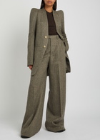 Rick Owens Pantaloni Wide-leg Wool Trousers Black Other