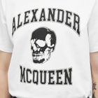 Alexander McQueen Men's Varsity Skull Logo T-Shirt in White/Black