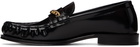 Ernest W. Baker Black Gold Chain Loafers