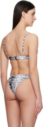 Miaou White & Black Cora Bikini Top
